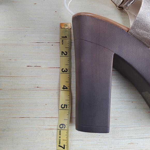 SODA | Platform Chunky Heel | Metallic  Pewter | Sandals  | Size 10 - Picture 8 of 11